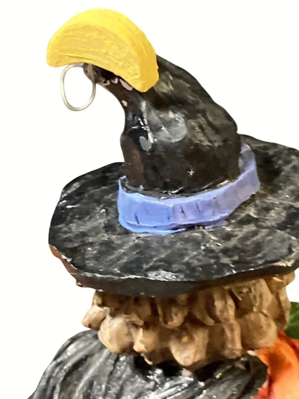 Halloween Witch Figurines Set Of 2 Hand-Painted Resin Pumpkin Decor